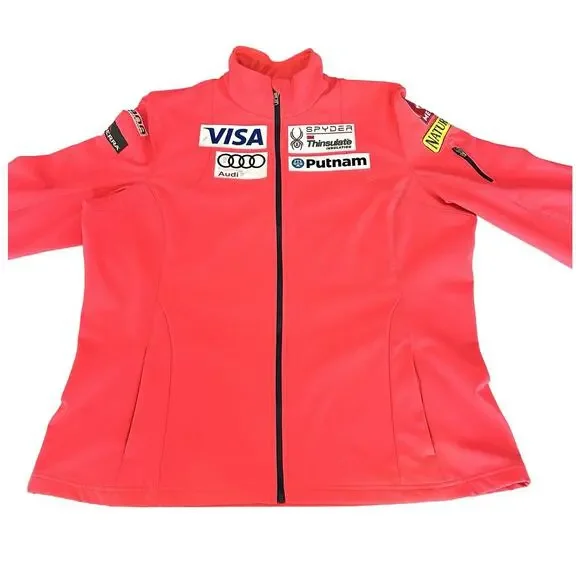 Spyder US Ski Medical Team Softshell Jacket Womens 3XL Neon Pink Full Zip - Picture 2 of 11